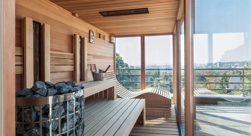 Sauna's van hout: projecten van houten gebouwen met verschillende lay-outs