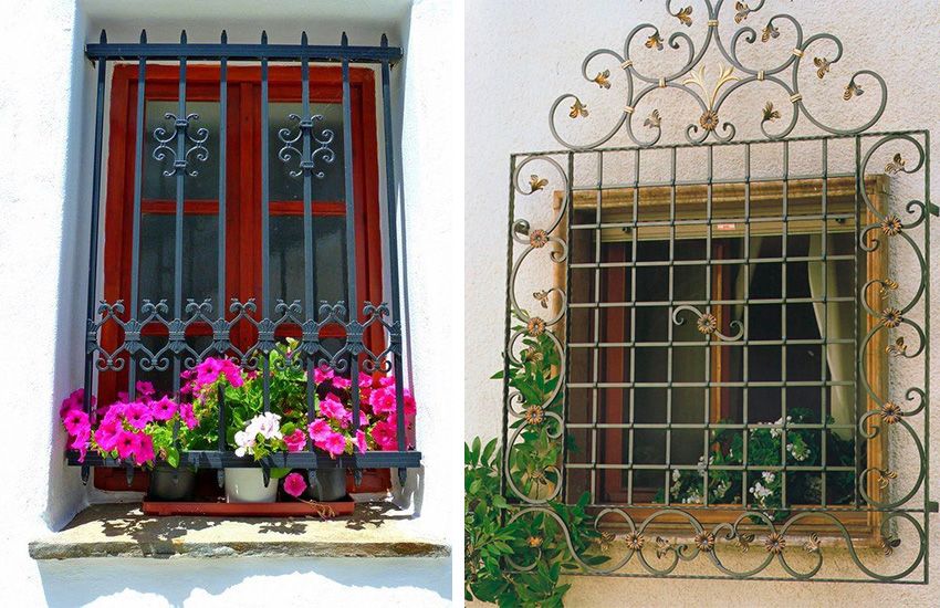 Gesmede bars voor de ramen: decoratie en betrouwbare bescherming van het huis