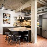 Loft-achtige keuken: ideeën voor het creëren van industriële beknoptheid in het interieur