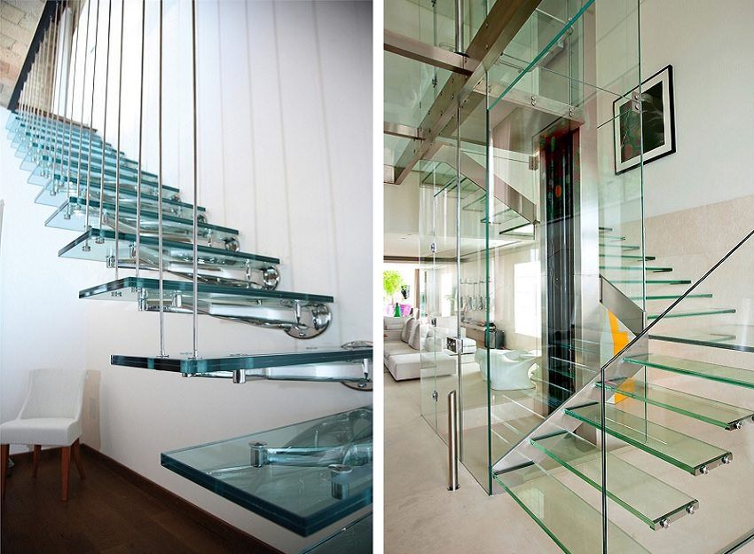 Trap naar de tweede verdieping op een metalen frame: schoonheid, elegantie, gemak van installatie