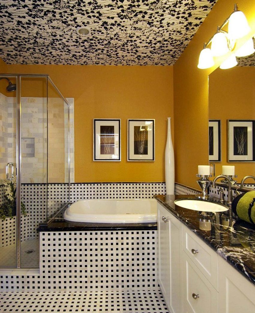 Het plafond in de badkamer: hoe het materiaal te kiezen voor zijn ontwerp
